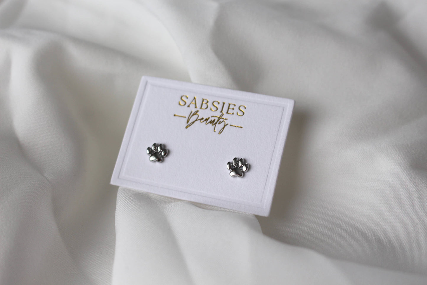 Silver Dog Paw Print | Rhodium Plated