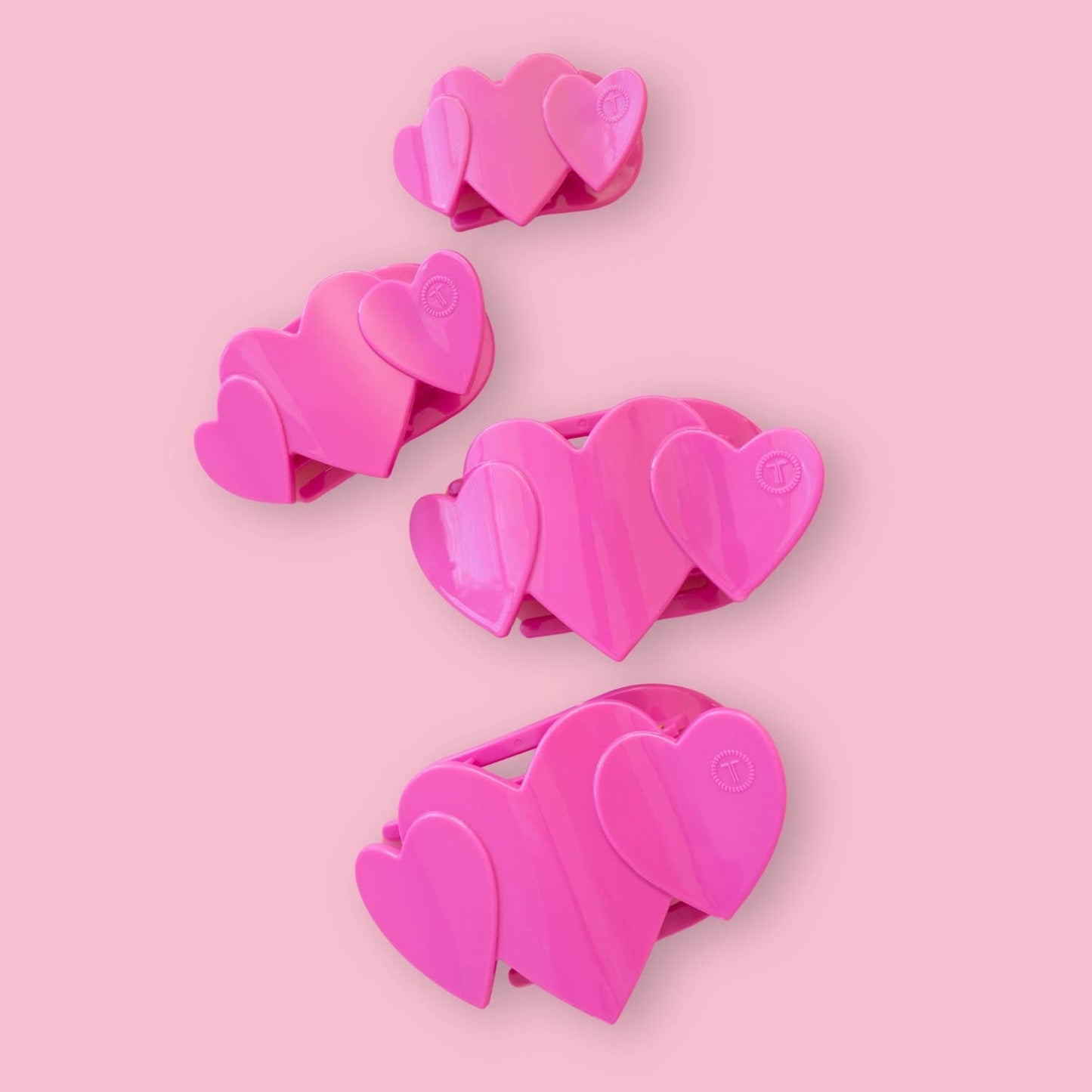 Flat Hair Clip | Medium | Pink Heart to Heart