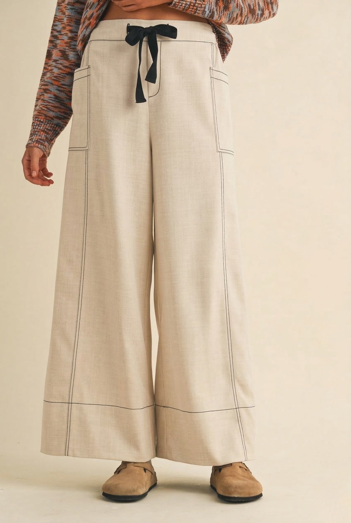 Comfy Stretch Wide-leg Drawstring Pants