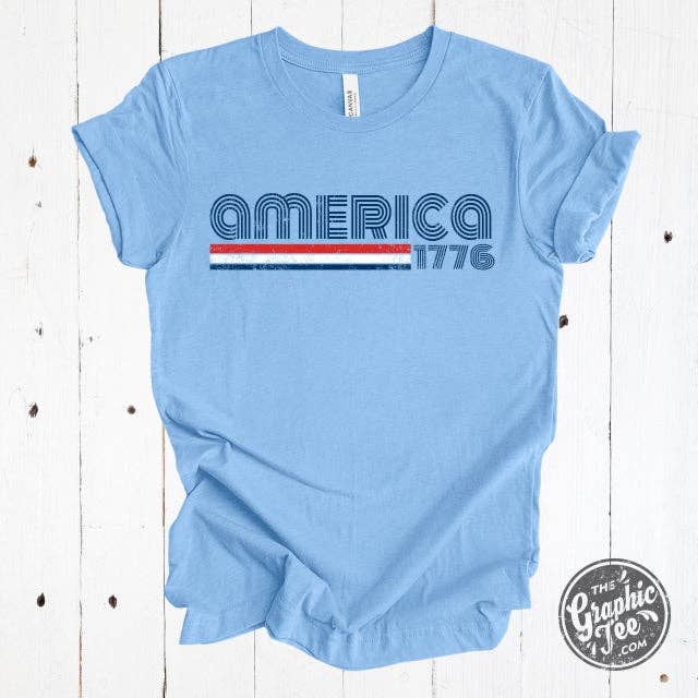 America 1776 Retro Inspired Short Sleeve Tee-Final Sale