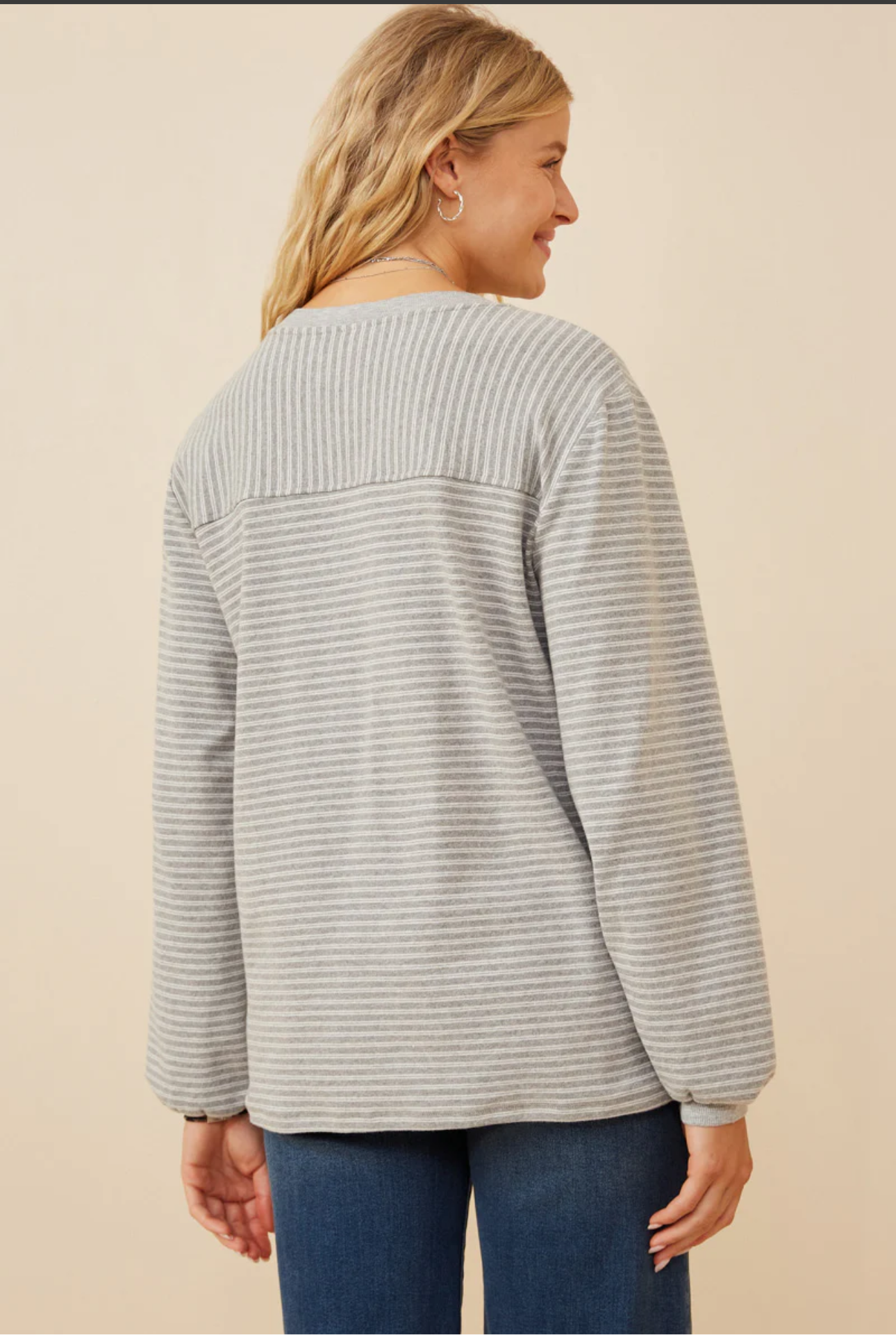 Stripe Puff Sleeve Top