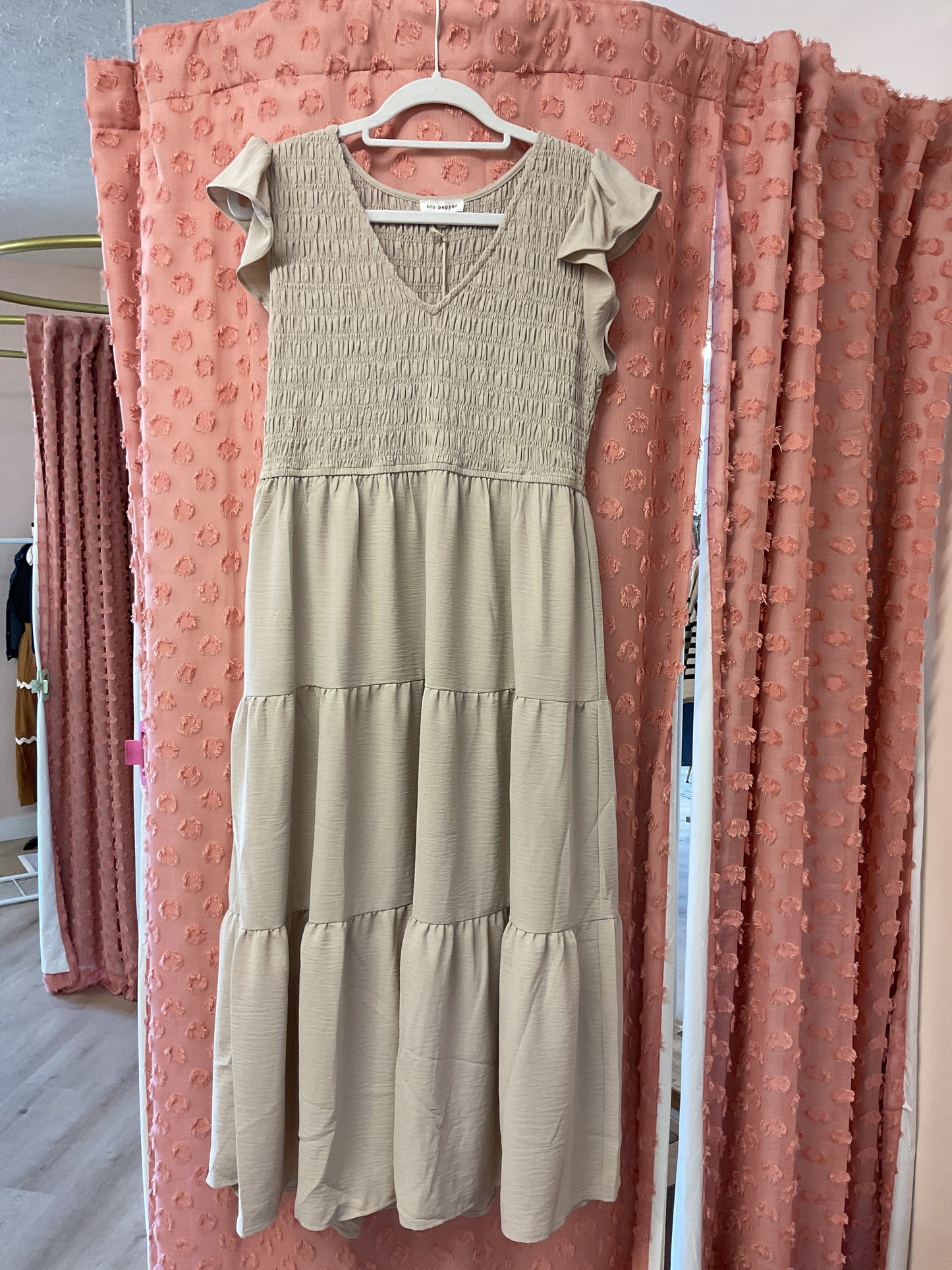 Vee Neck Smocked Tier Dress *FINAL SALE*