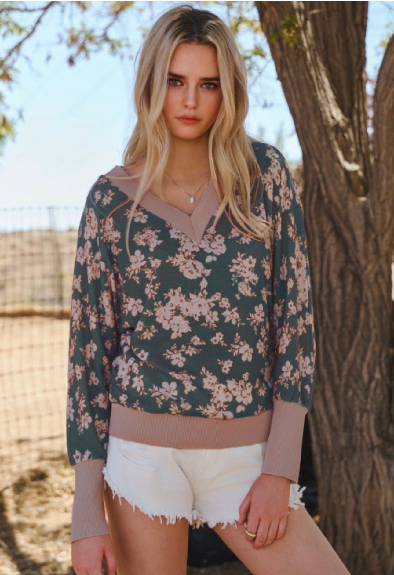 Fall Floral Knit Top
