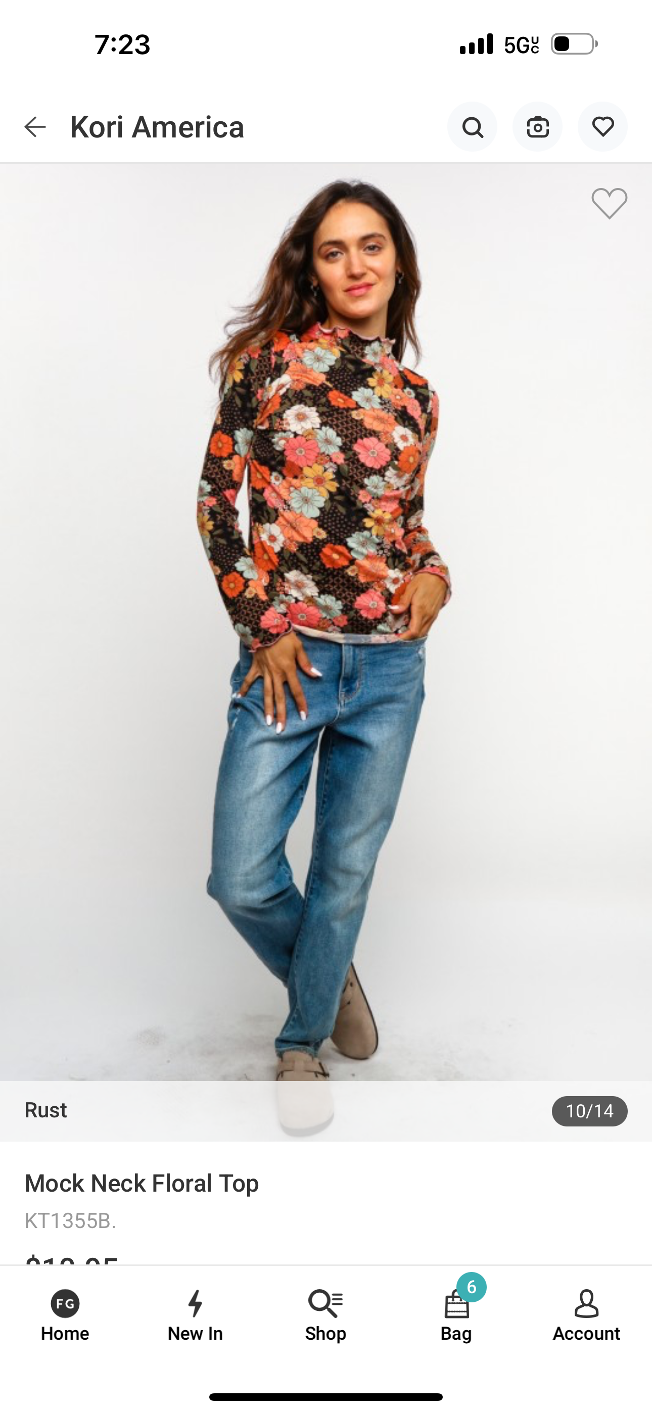 Mock Neck Floral Top