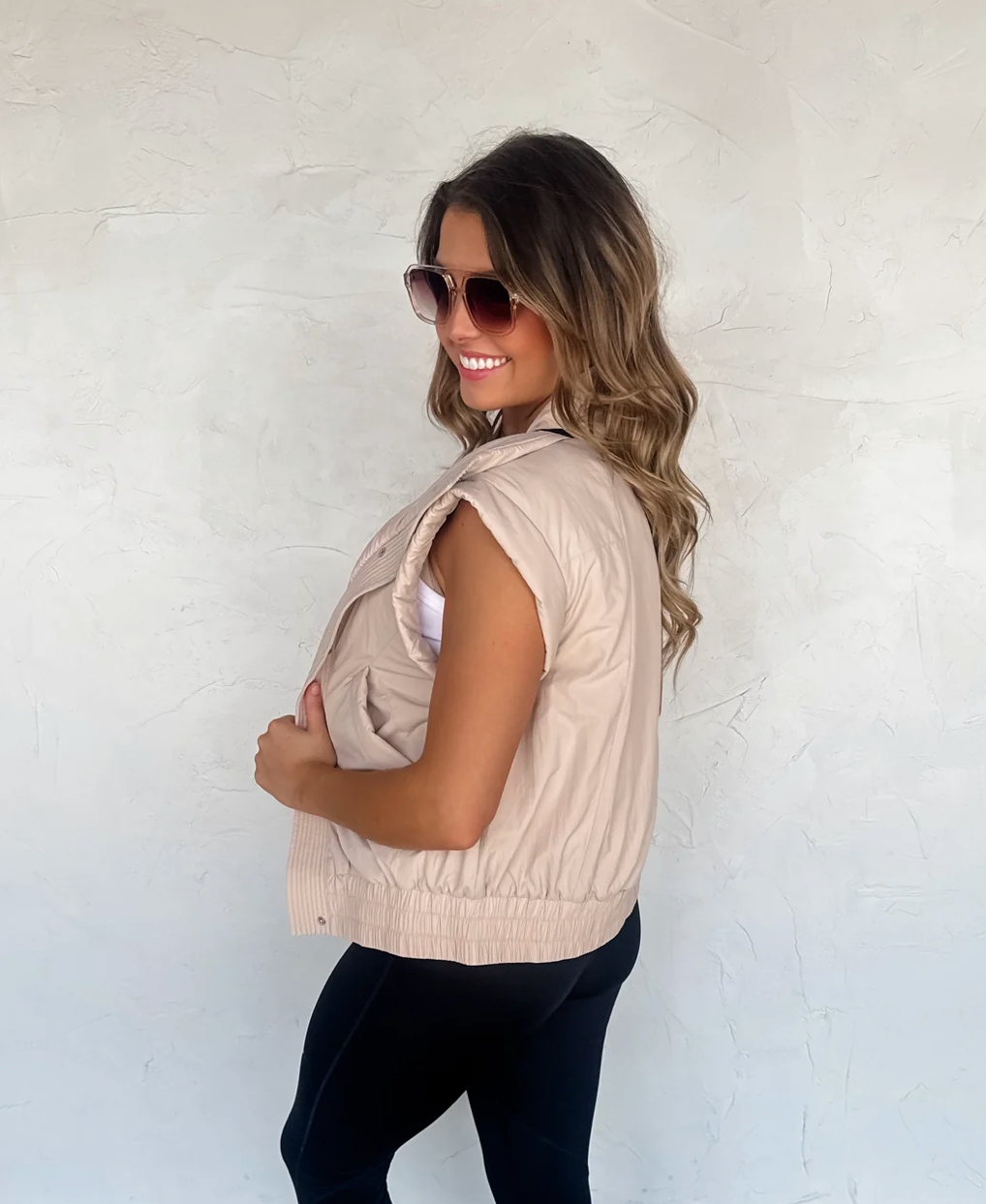 Beige Puffer vest