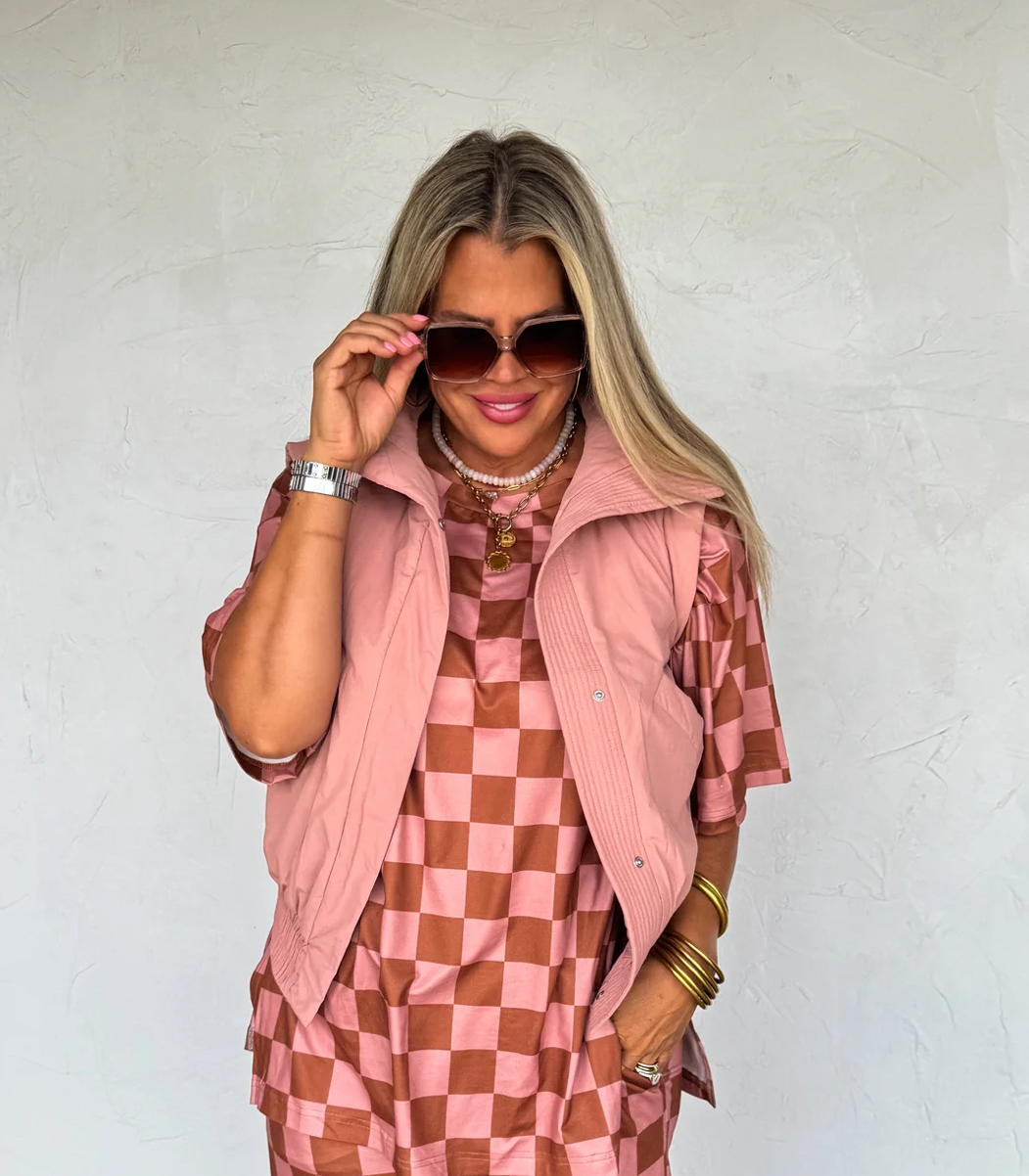 Dusty Rose Puffer Vest