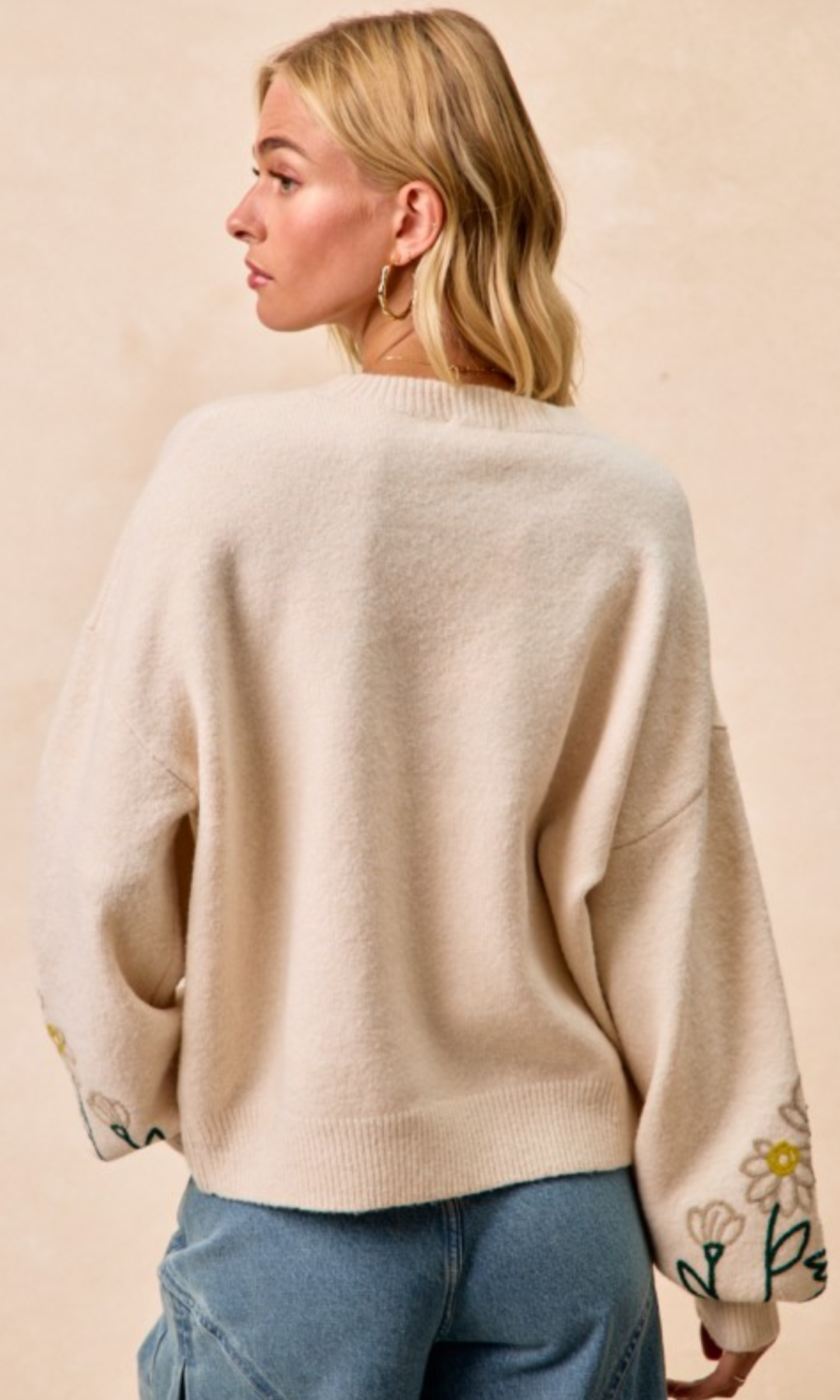 Flower Embroidered Sweater