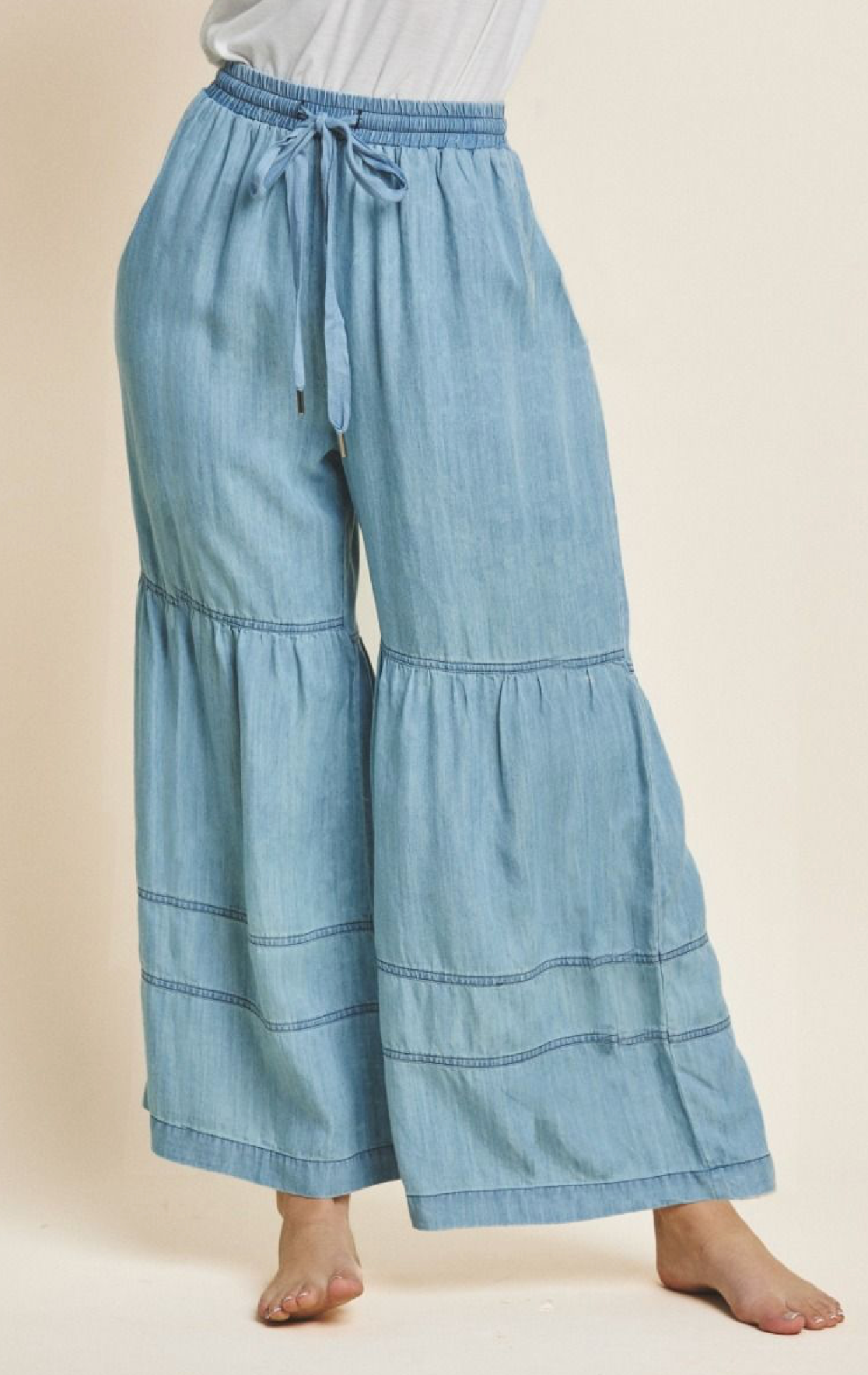 Washed Chambray Pants