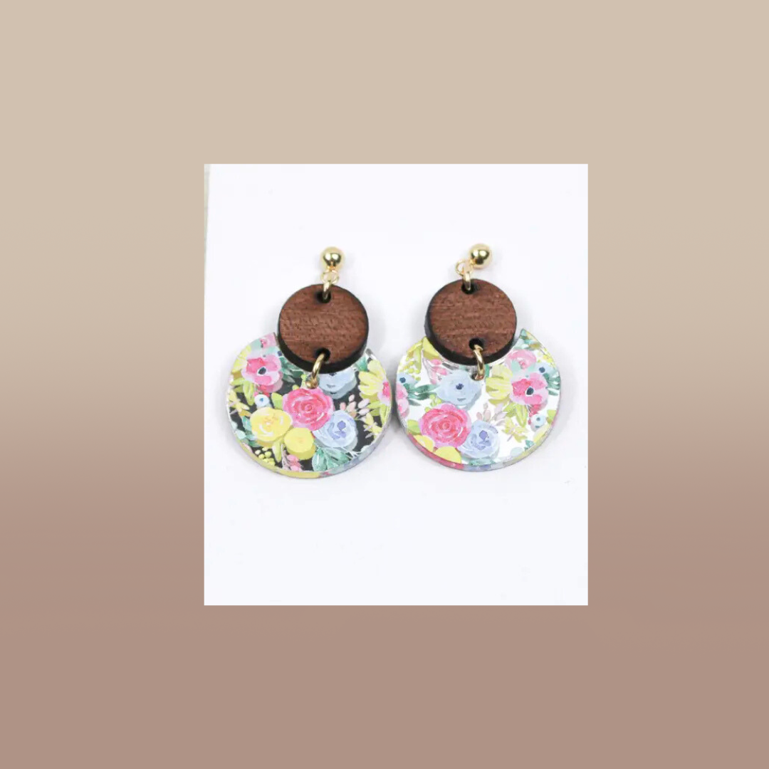 Floral Dangle Earrings, Acrylic Earrings Flower