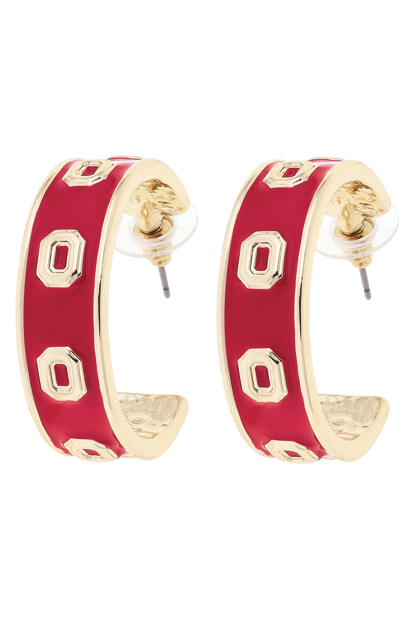 Ohio State Buckeyes Enamel Logo Hoop Earrings