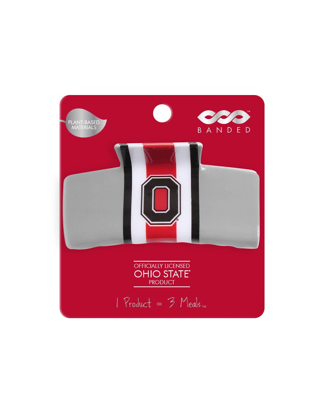 Ohio State® Eco Gray Helmet Stripe Block O - Logo Claw Clip