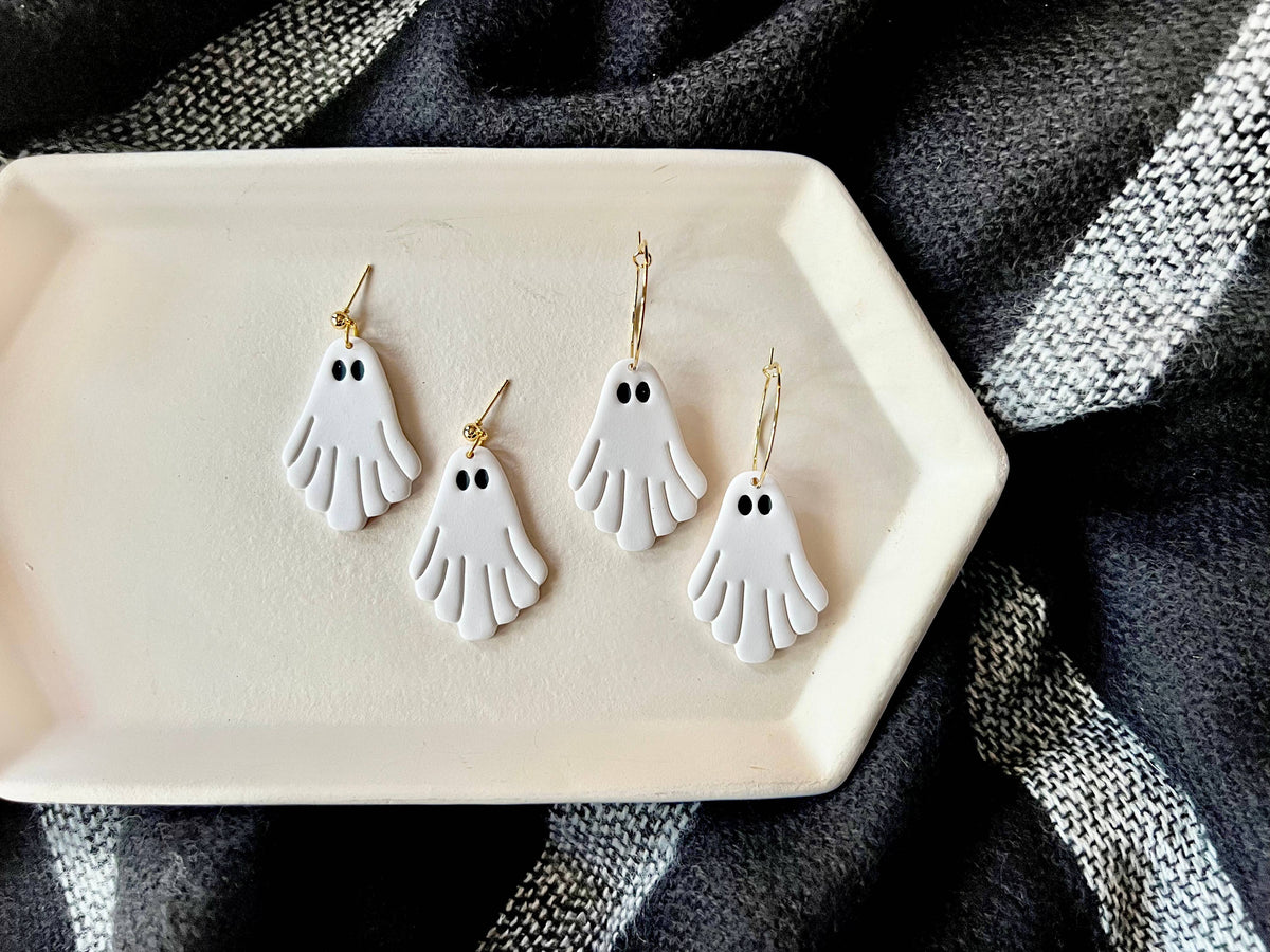 Sheet Ghost Earrings, Ghost Clay Earrings