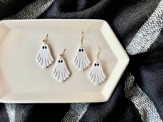 Sheet Ghost Earrings, Ghost Clay Earrings