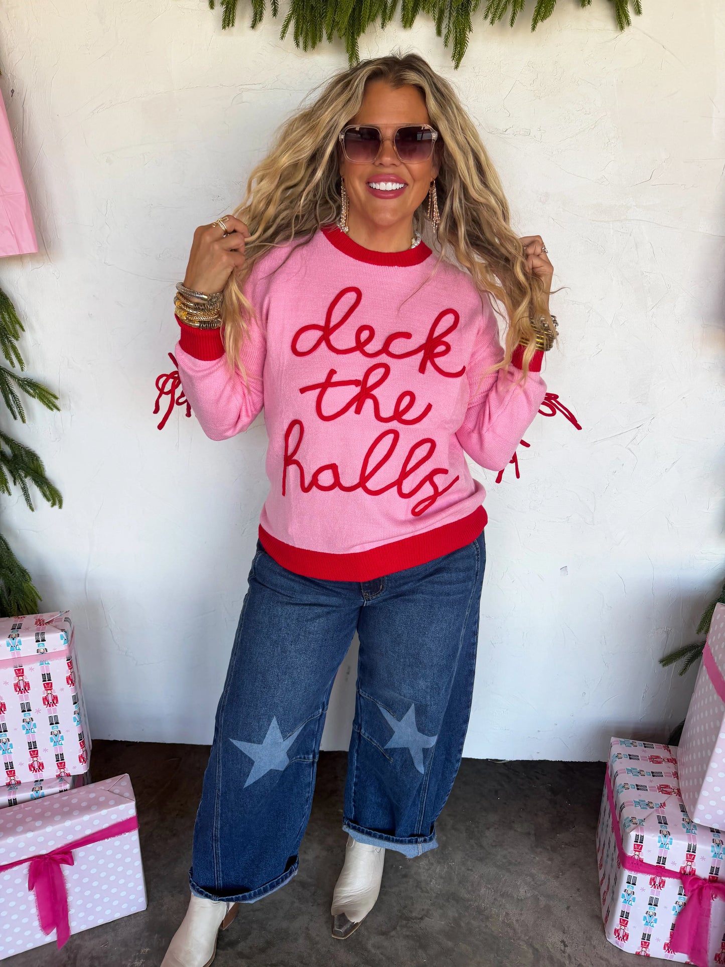 -PREORDER- DECK THE HALLS BOW SWEATER
