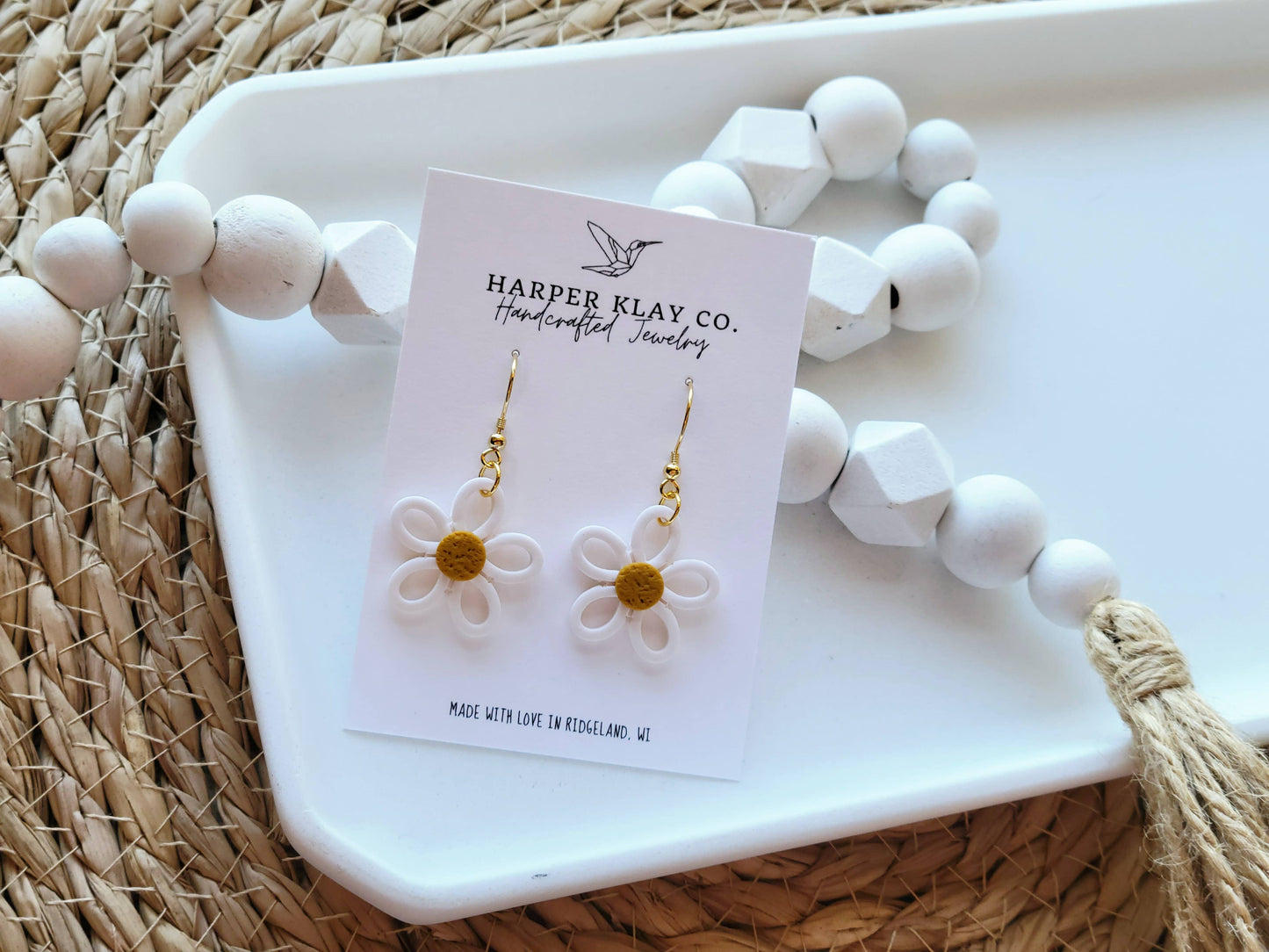 The Cutout Daisy Set- Polymer Clay Dangle Earrings