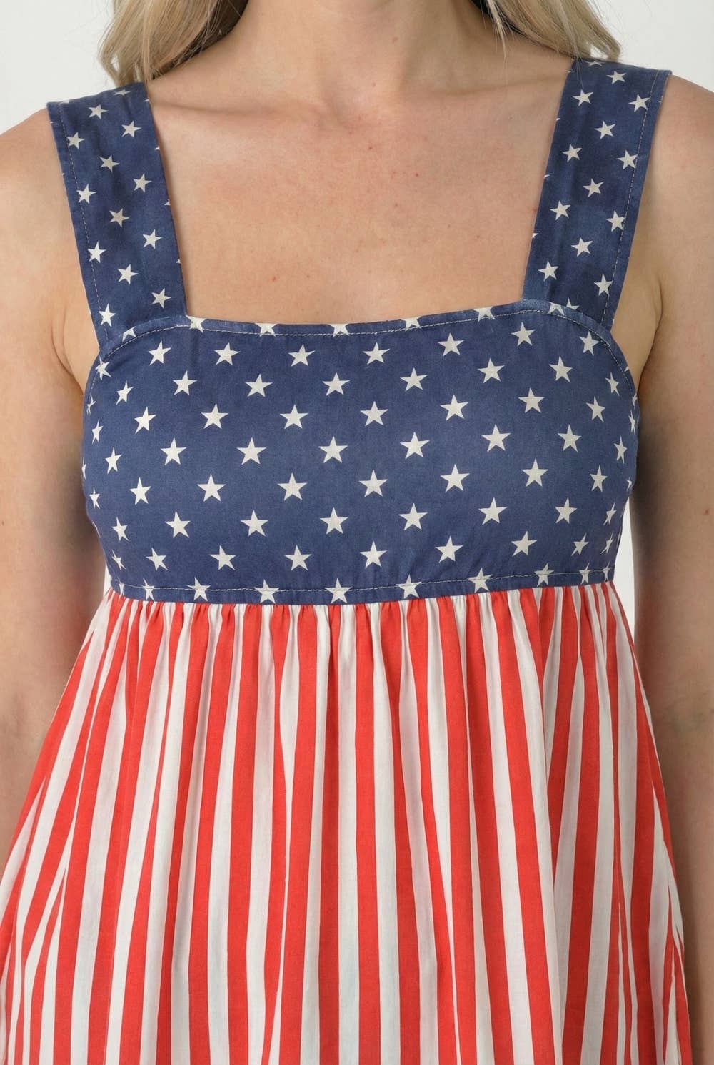 Patriotic American Flag Babydoll Tank Top