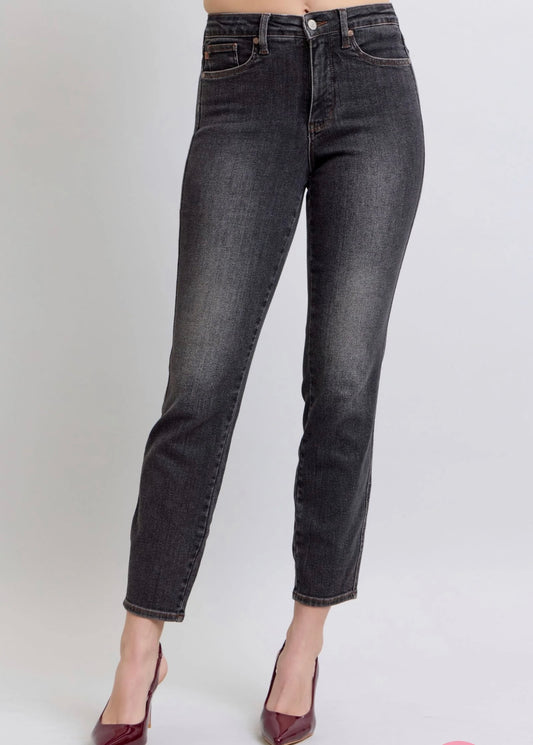 Judy Blue Mid Rise Tummy Control Slim Denim Jeans JB88902 BK