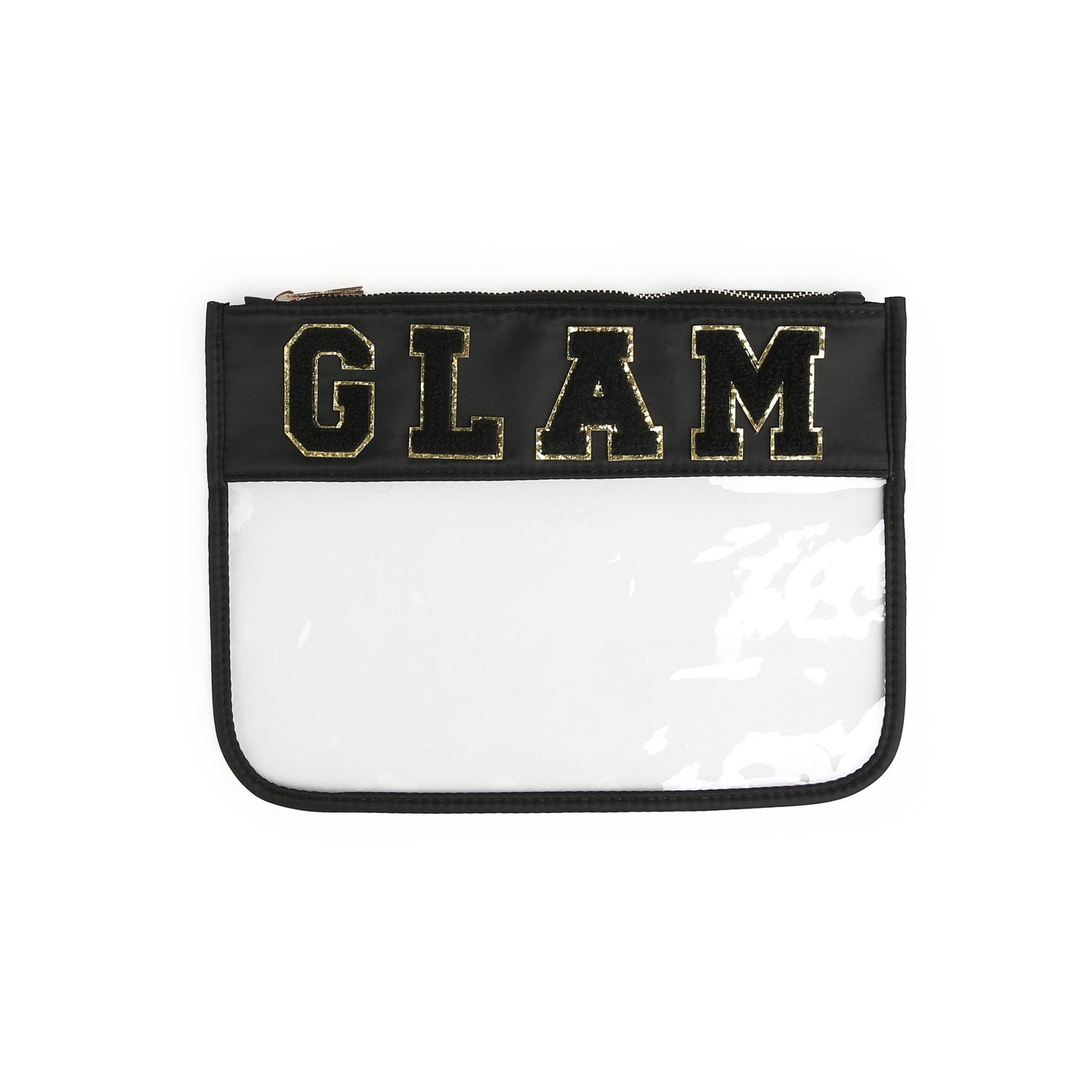 Varsity Letter Patch Clear Zippered Pouch Bag