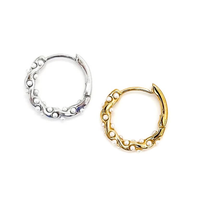 Ellie Pearl Hoops || Choose Color