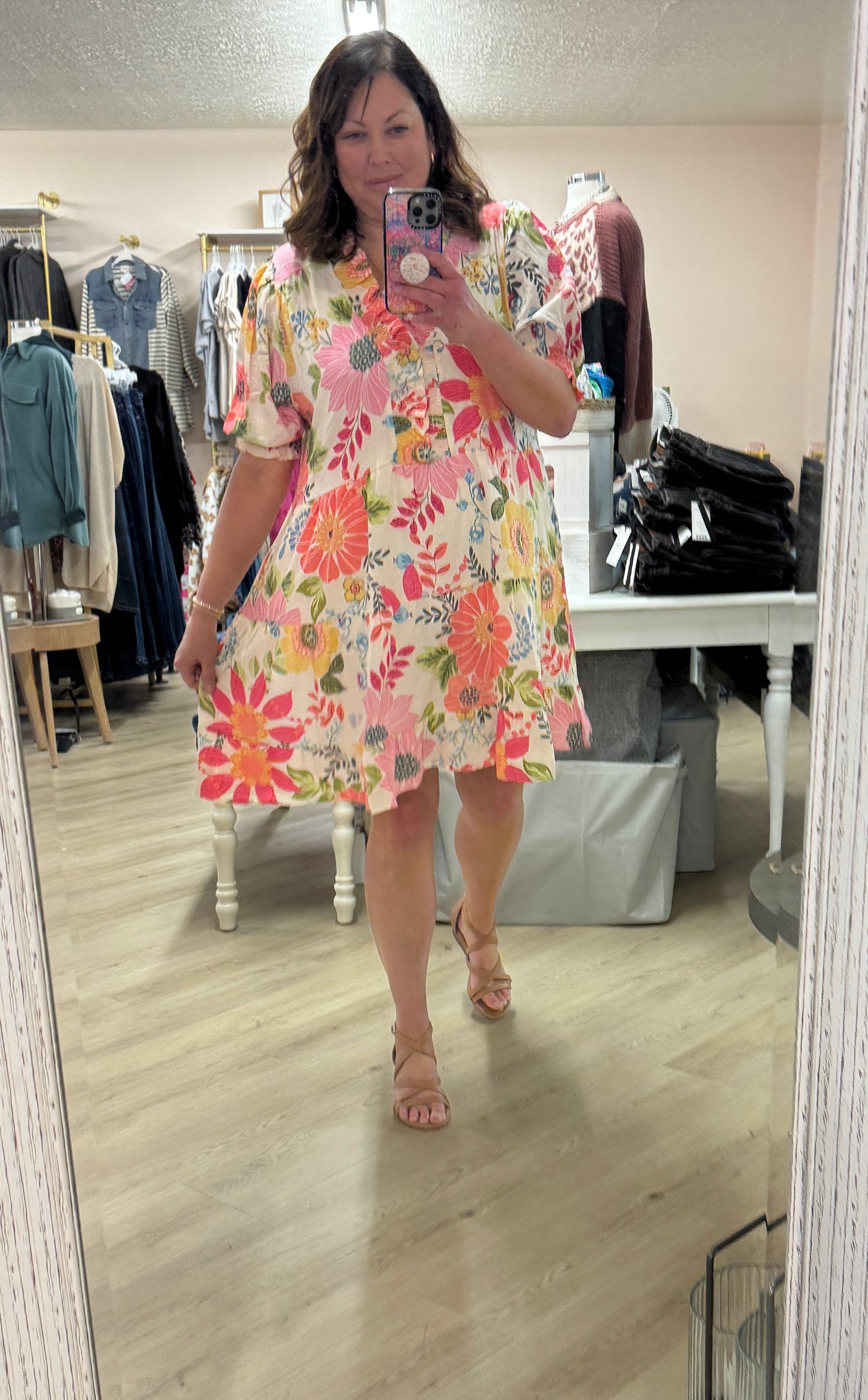 Easel Floral Dress w. Pockets *FINAL SALE*