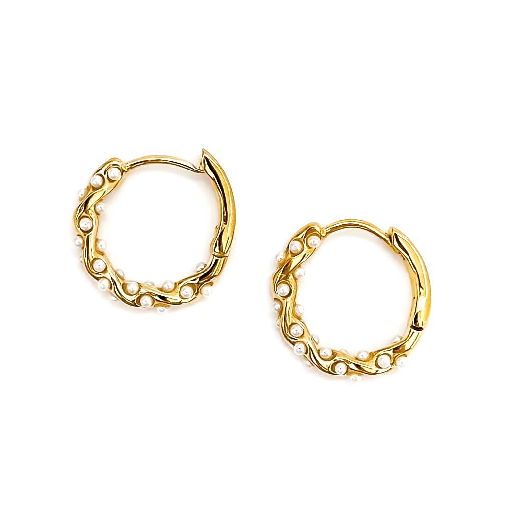 Ellie Pearl Hoops || Choose Color