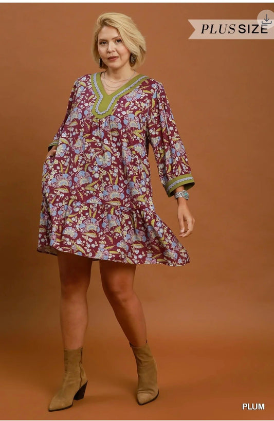 Umgee Floral Boho Dress