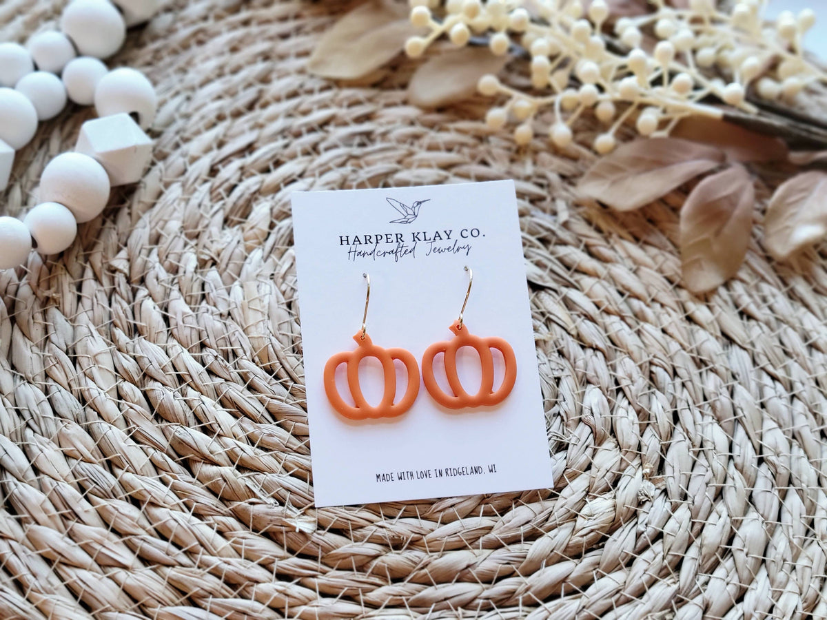 The Cutout Pumpkin Set- Polymer Clay Dangle Earrings