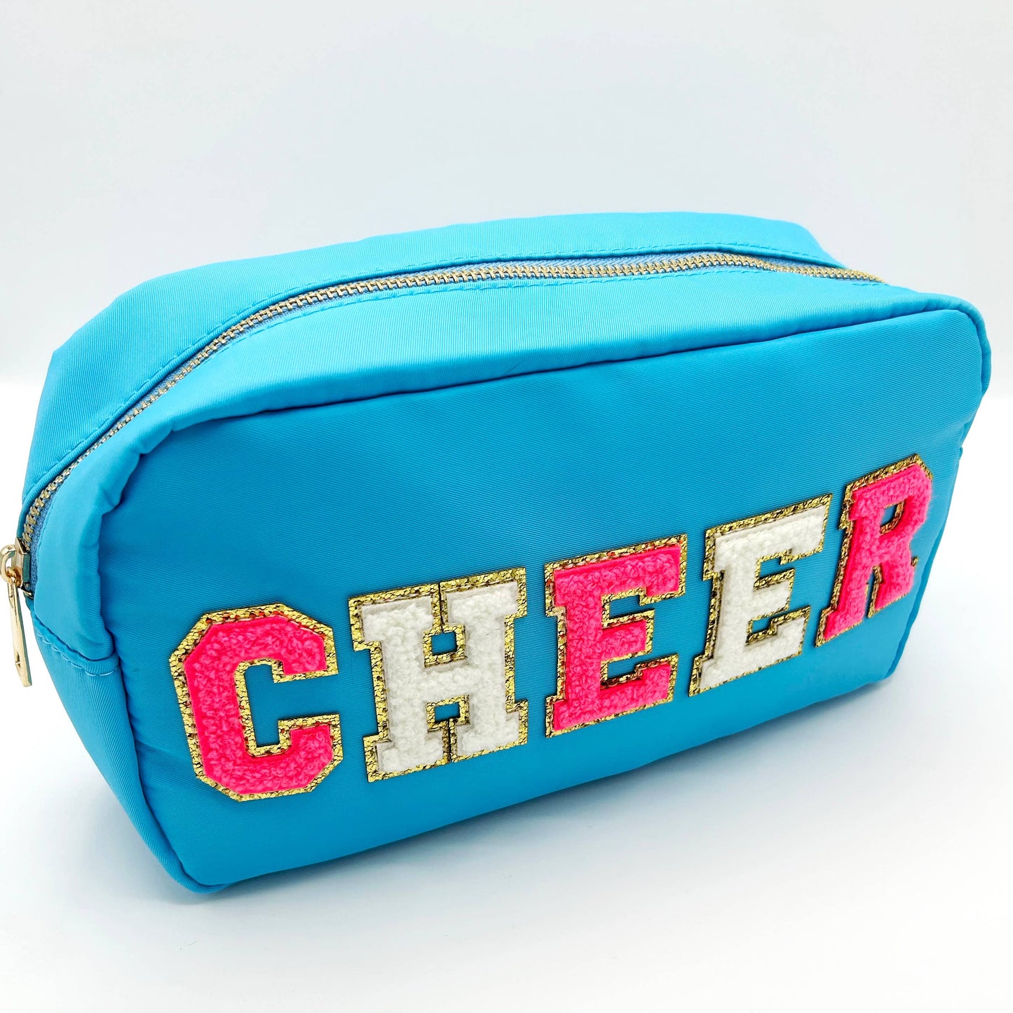 Cosmetic or Toiletry Bag with Varsity Letter Patches