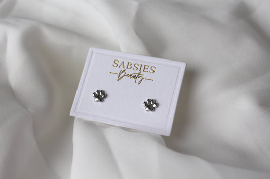 Silver Dog Paw Print | Rhodium Plated
