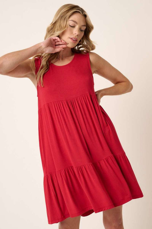 BD7238-BAMBOO TIER MINI DRESS