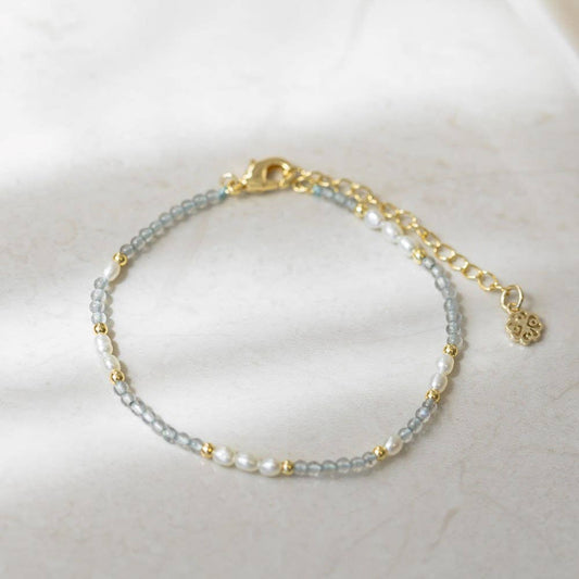 Mira Bracelet-labradorite/pearl