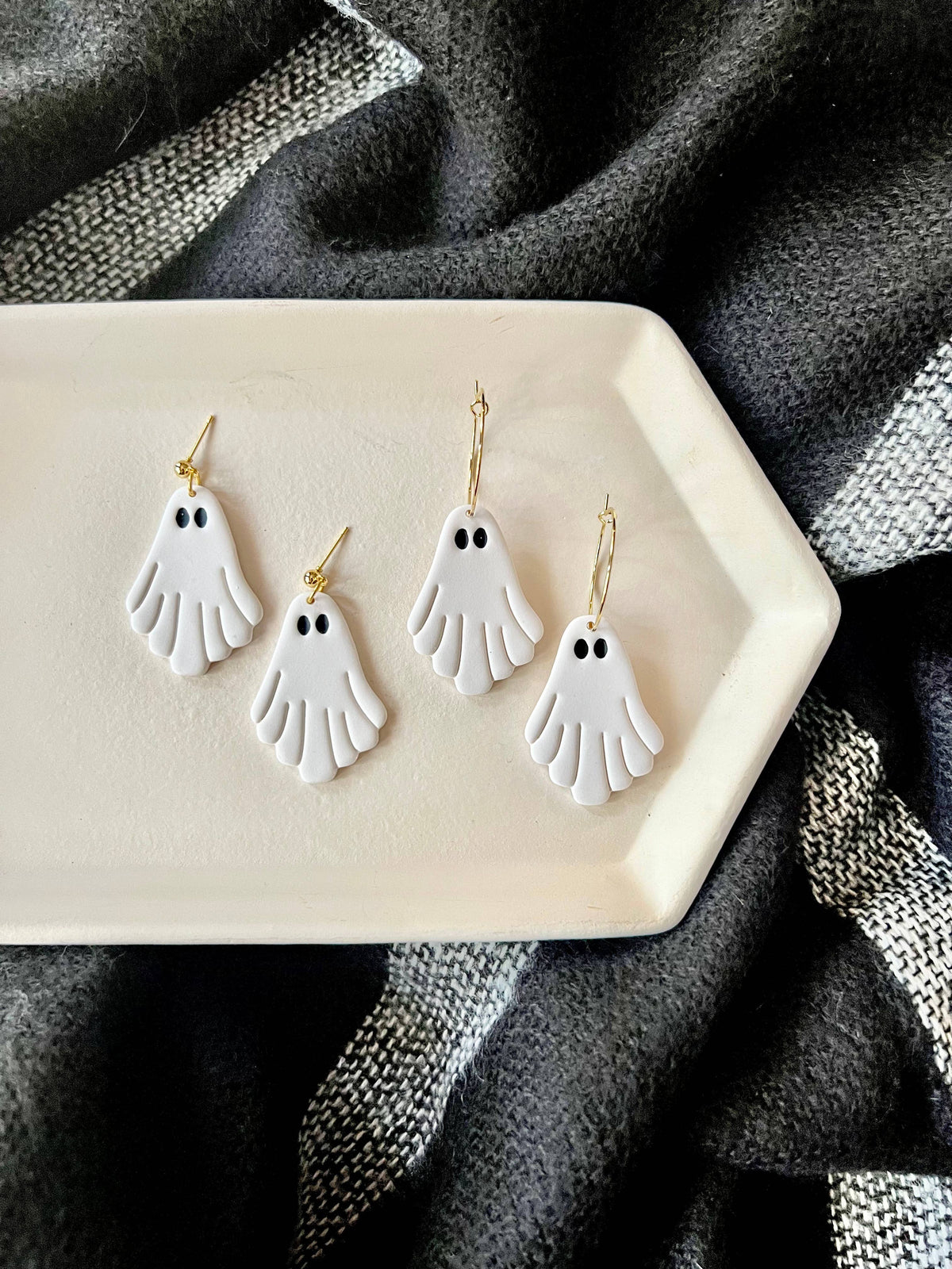 Sheet Ghost Earrings, Ghost Clay Earrings