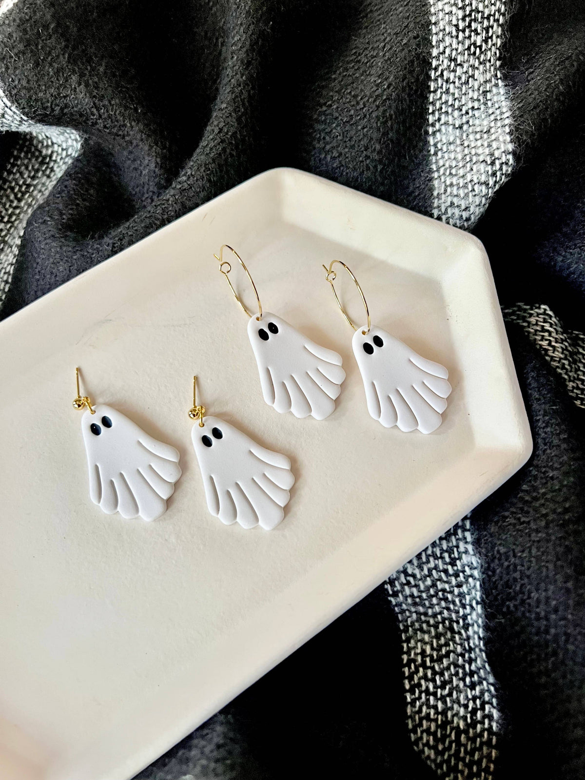 Sheet Ghost Earrings, Ghost Clay Earrings