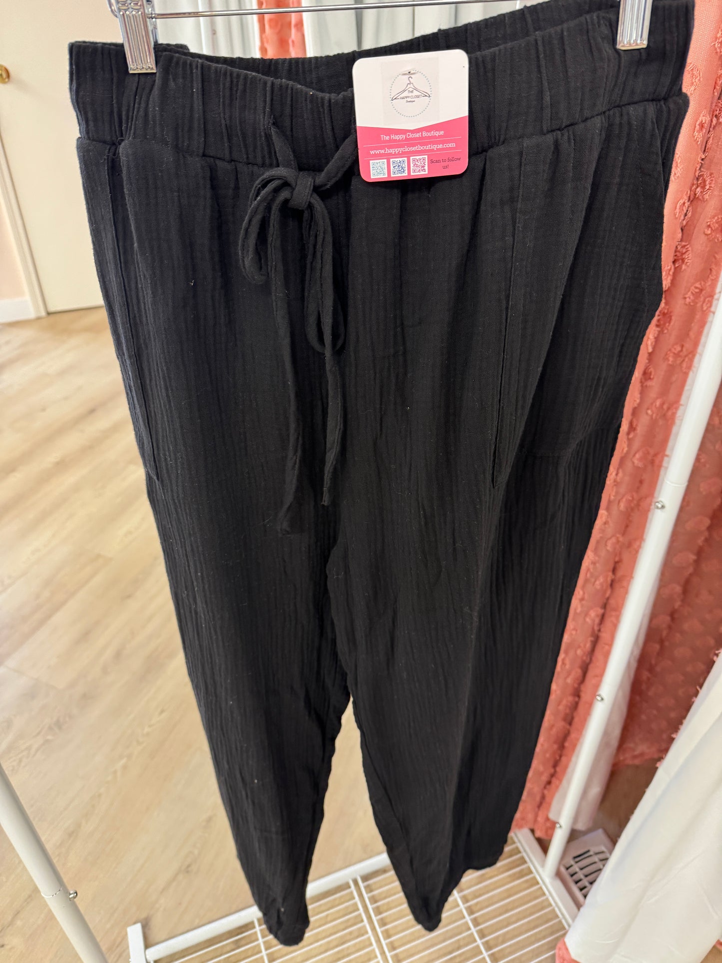 Cotton Bleu Lightweight Black Joggers *FINAL SALE*