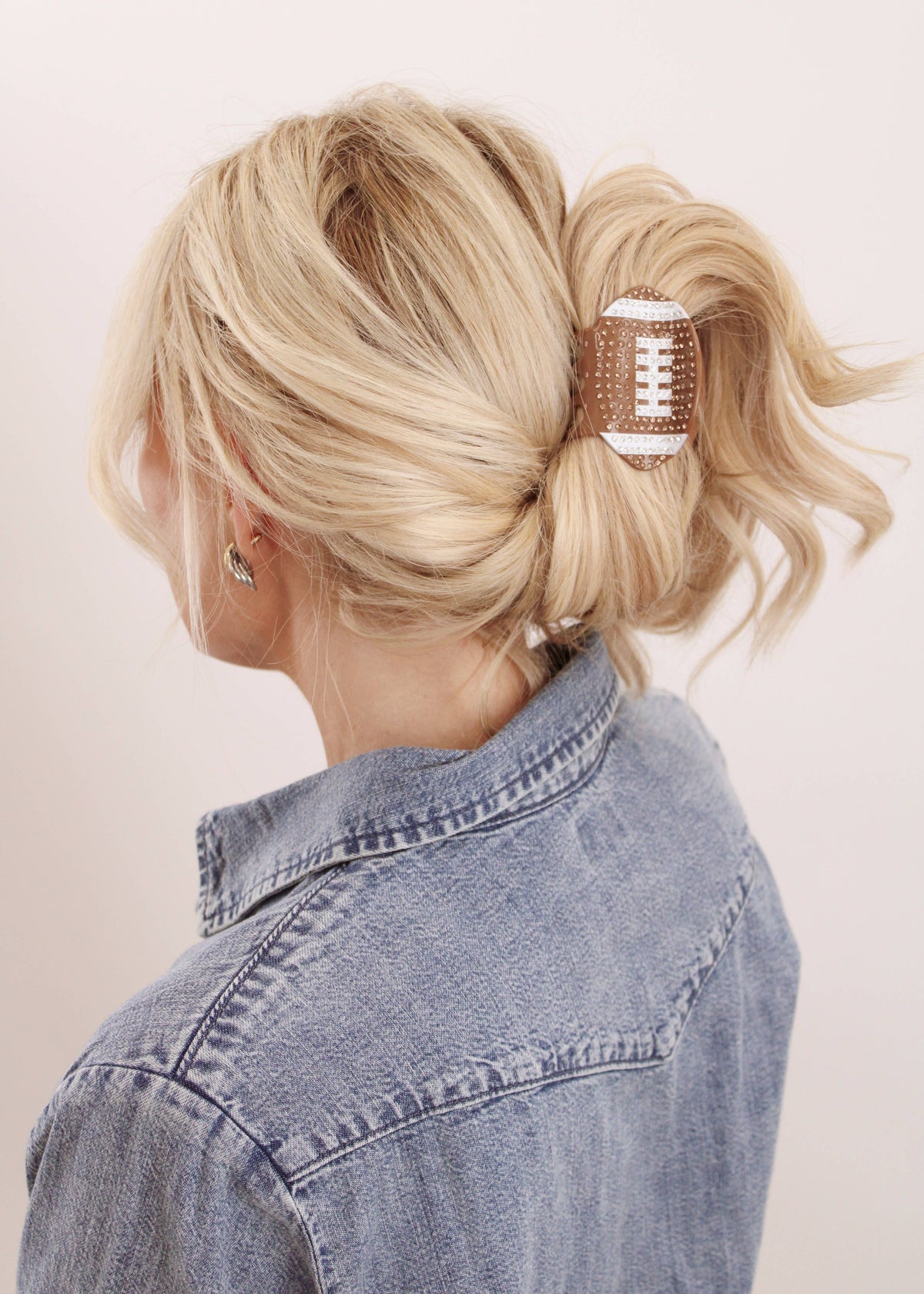 Rhinestone Football Clip
