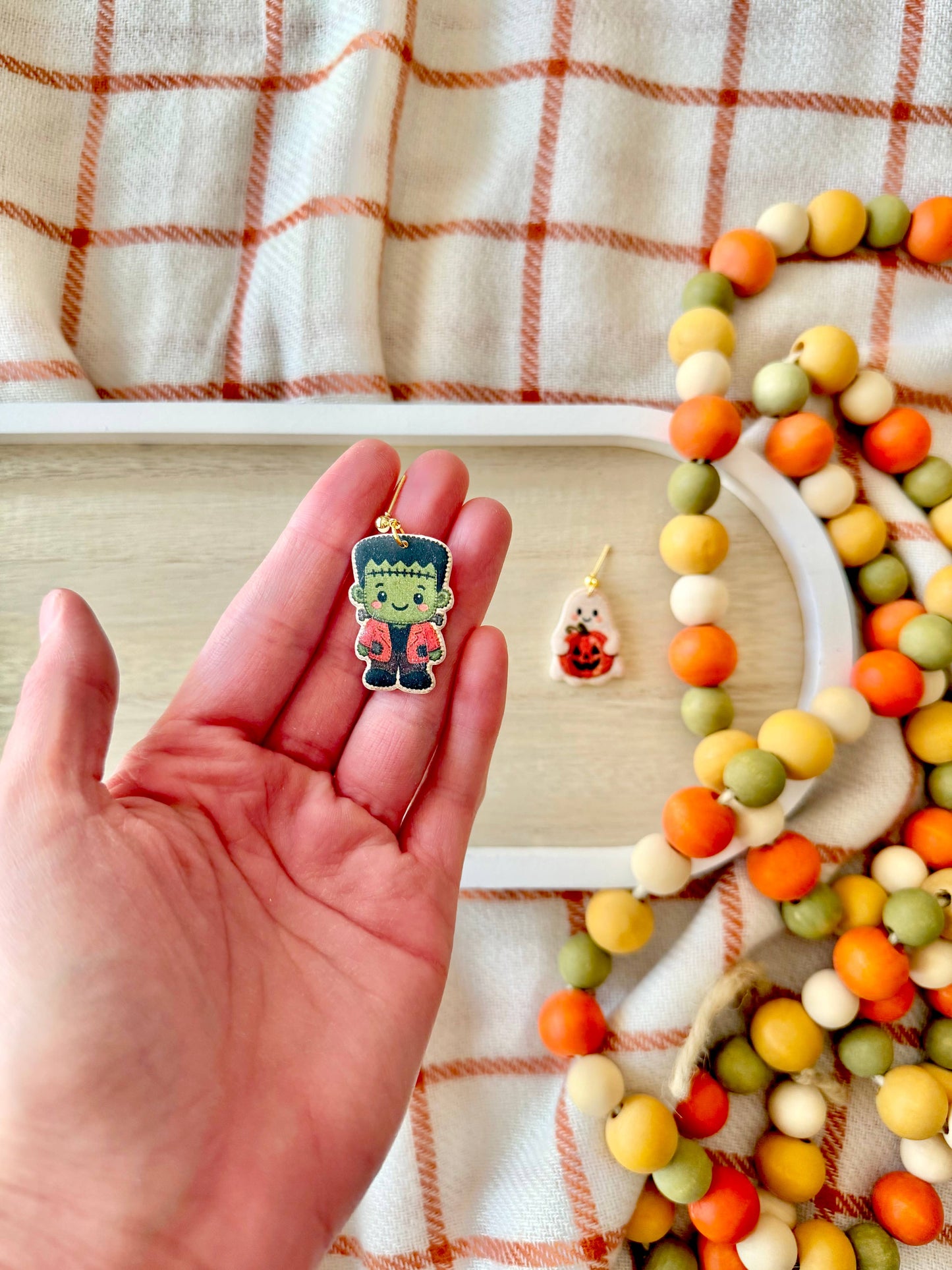 Candy Corn Earrings, Frankenstein Earrings, Ghost Earrings