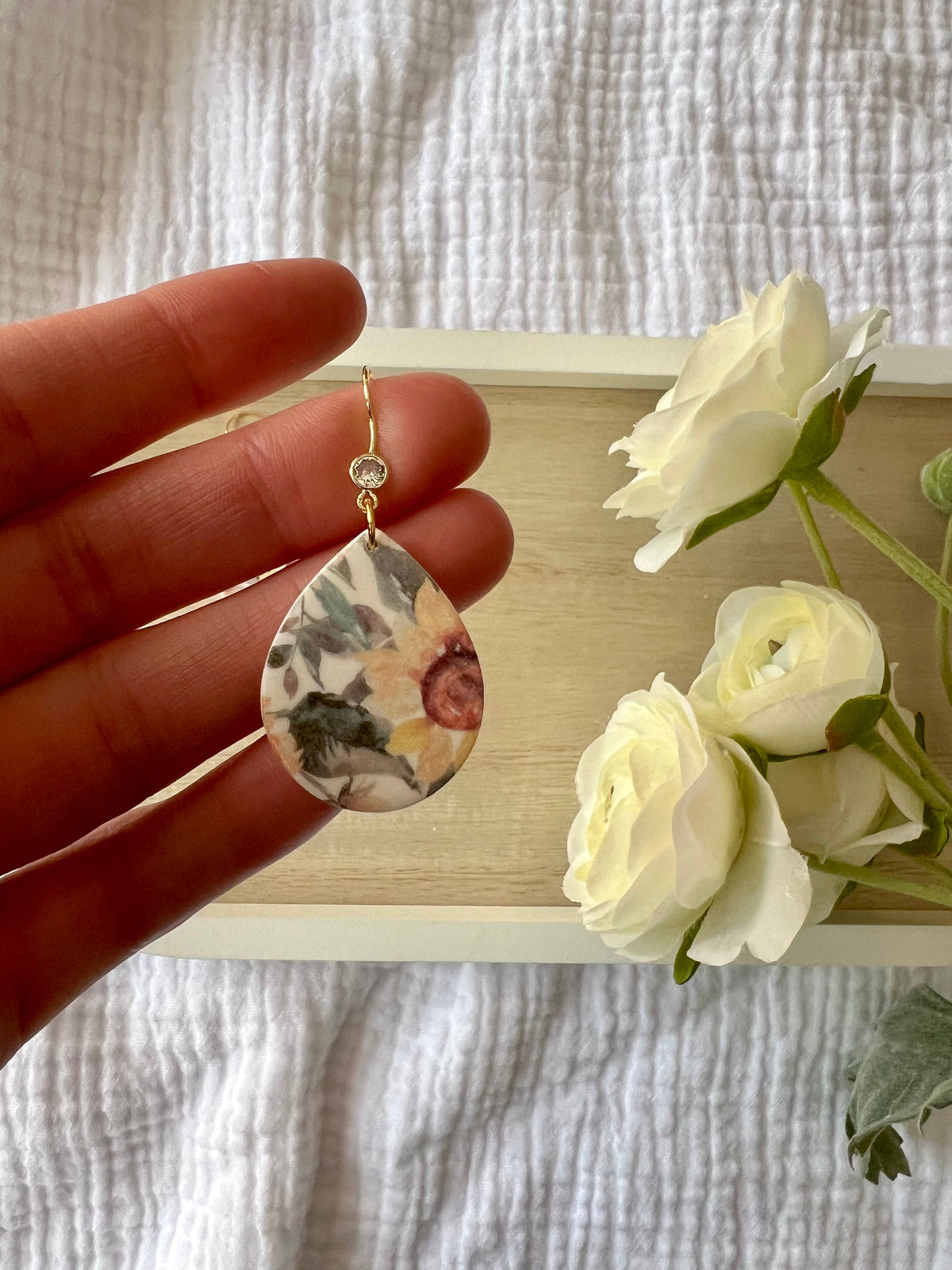 Sunflower Clay Earrings