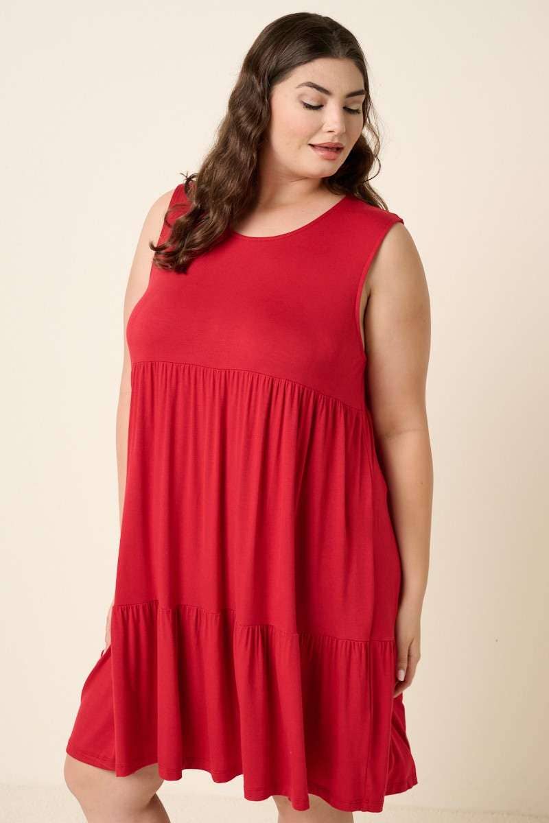 PLUS BAMBOO TIER MINI DRESS *FINAL SALE*