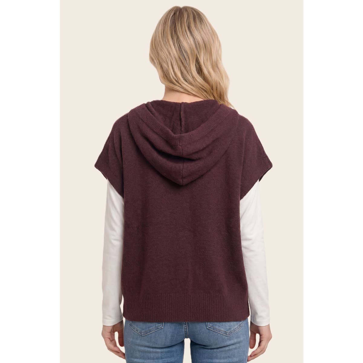 HOODIE SHORT SLEEVE SWEATER CARDIGAN