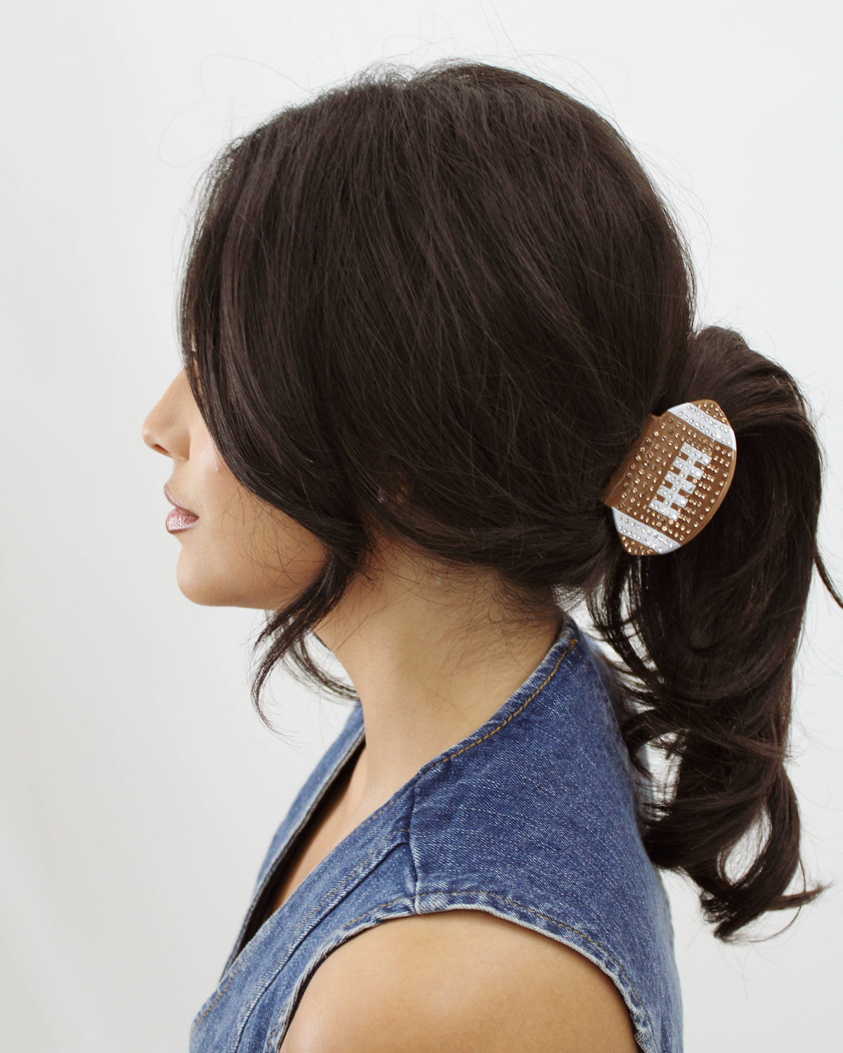 Rhinestone Football Clip