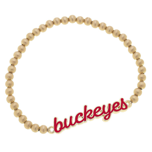 Ohio State Buckeyes Enamel Script Stretch Bracelet
