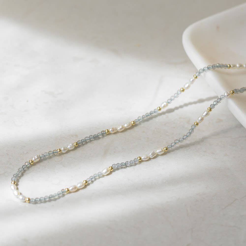 Mira Necklace-labradorite/pearl