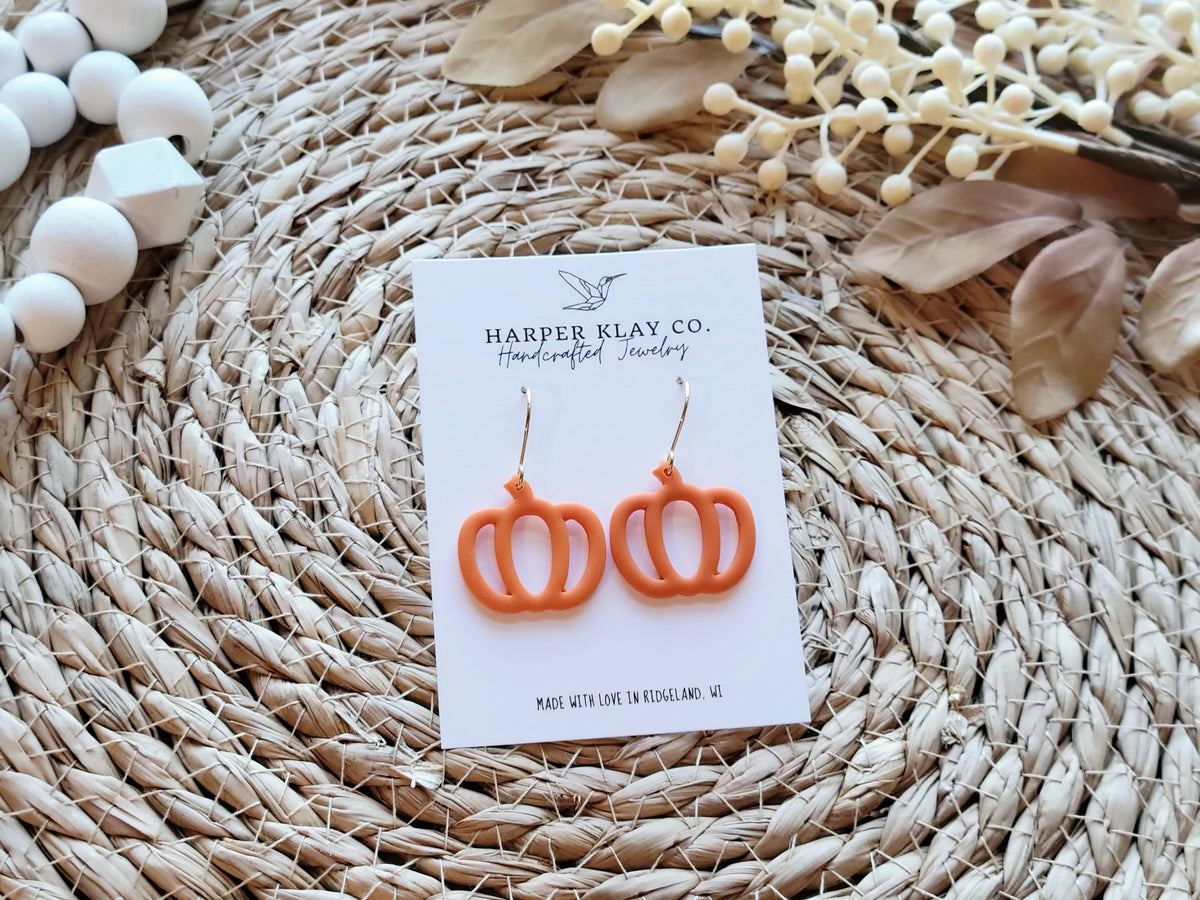 The Cutout Pumpkin Set- Polymer Clay Dangle Earrings