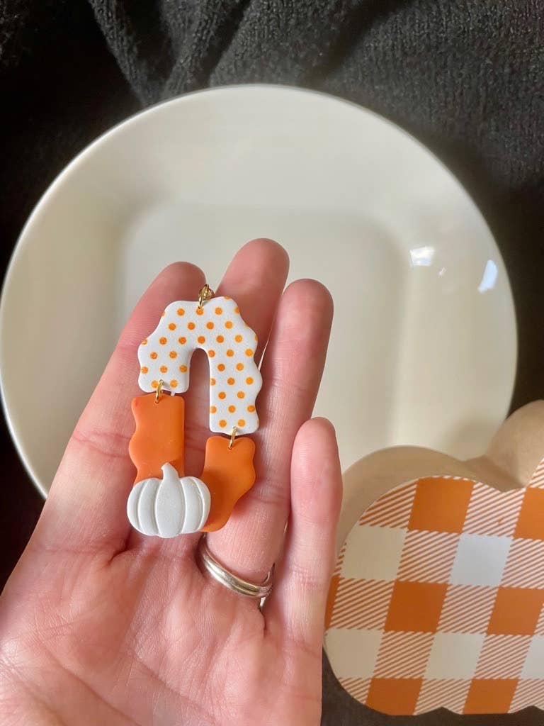 Pumpkin or Ghost Fall Clay Earrings