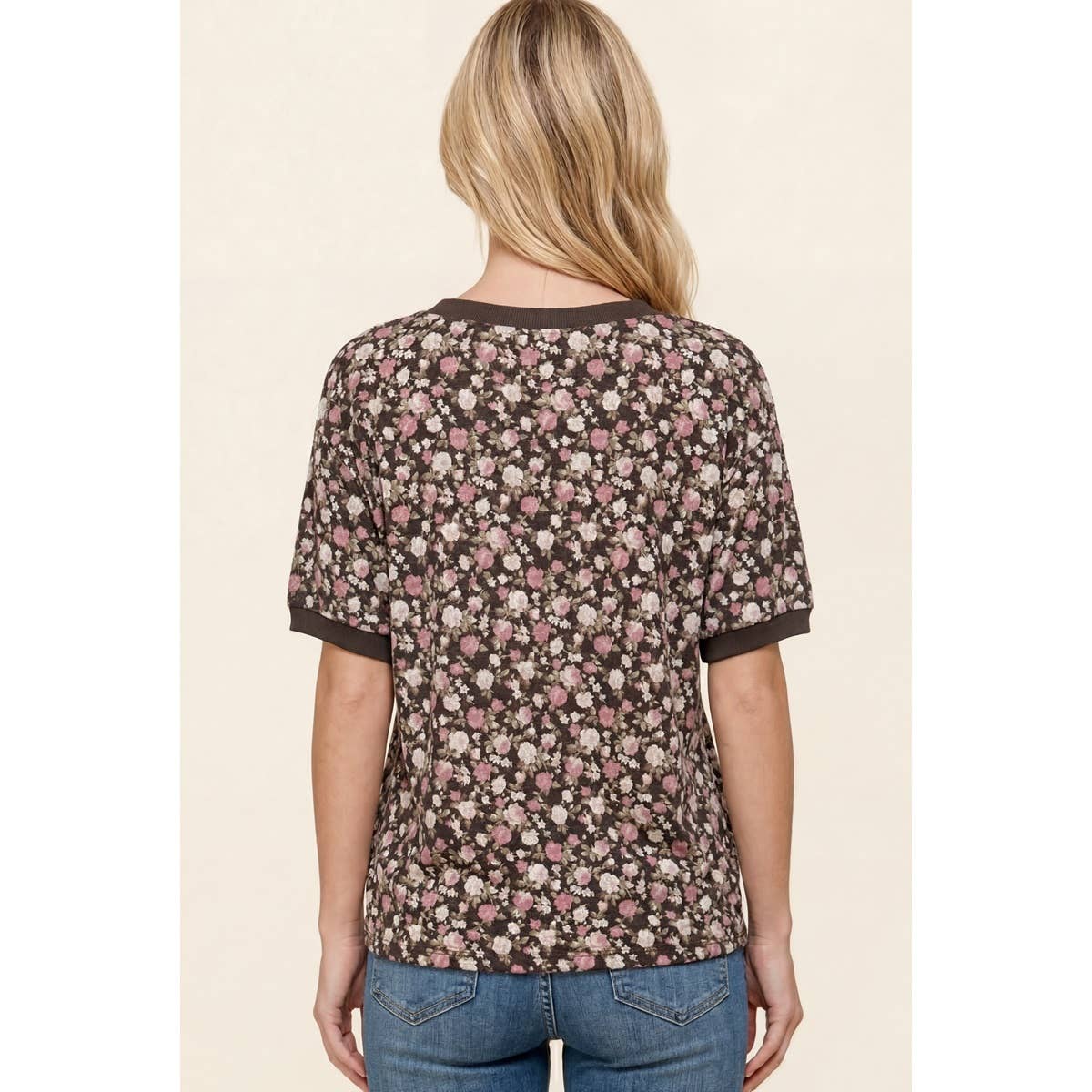FLROAL PRINTED JERSEY TOP