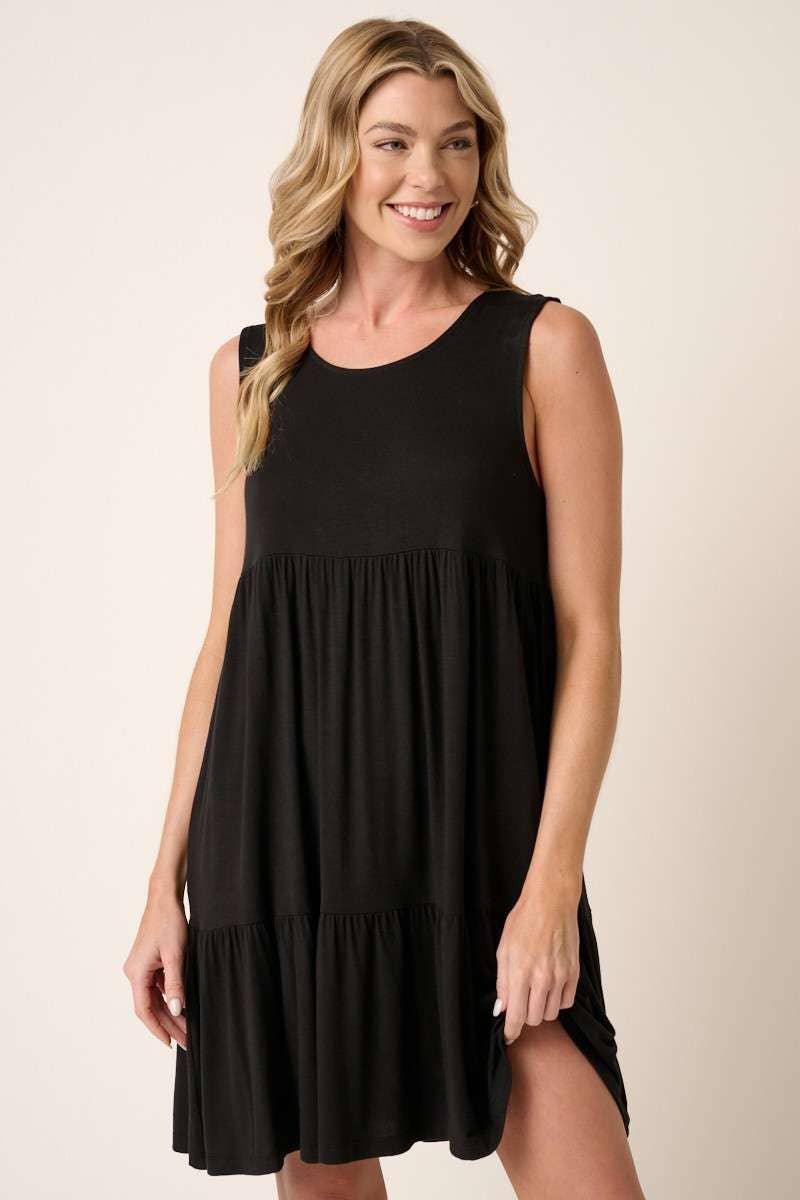 BD7238-BAMBOO TIER MINI DRESS