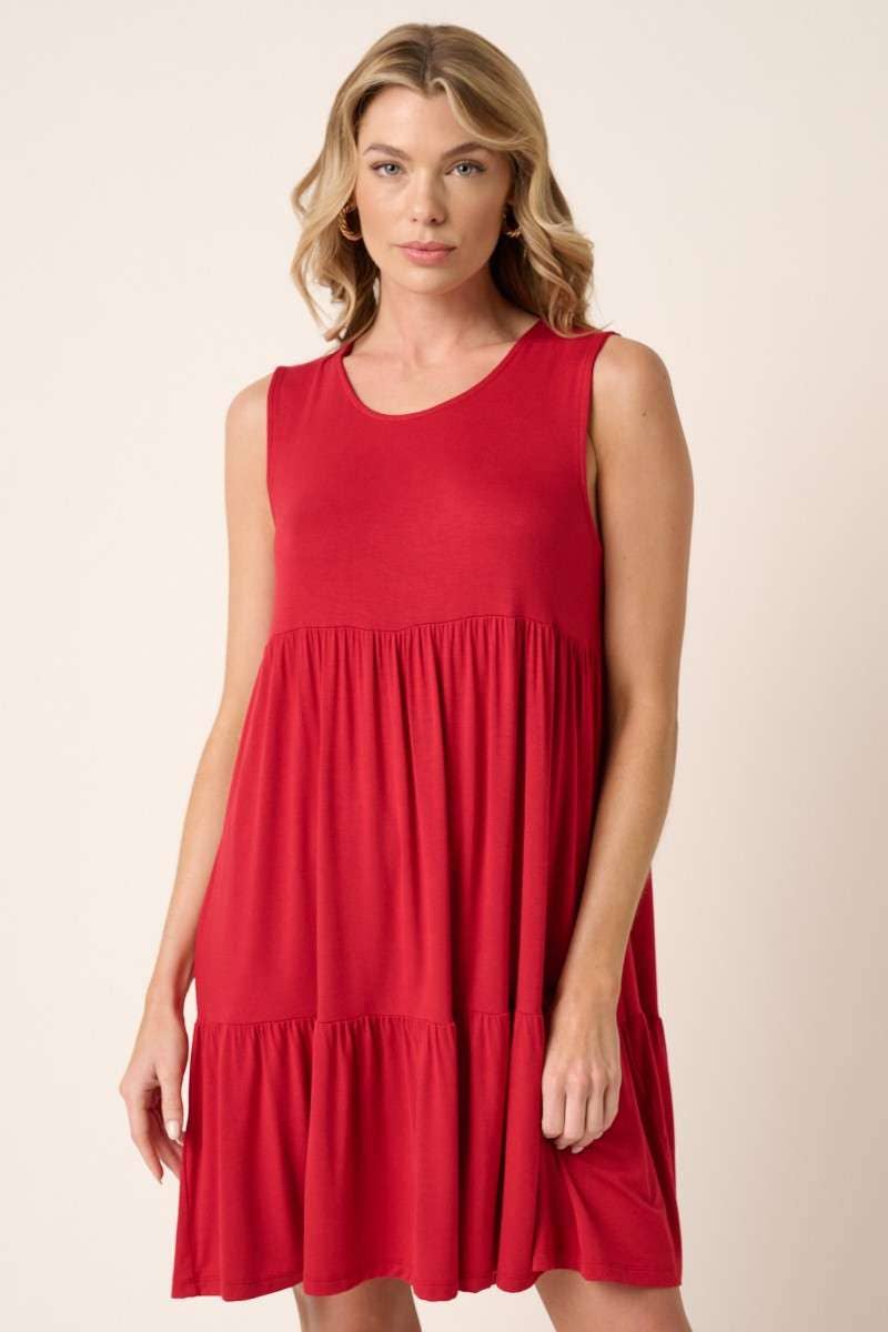 BD7238-BAMBOO TIER MINI DRESS