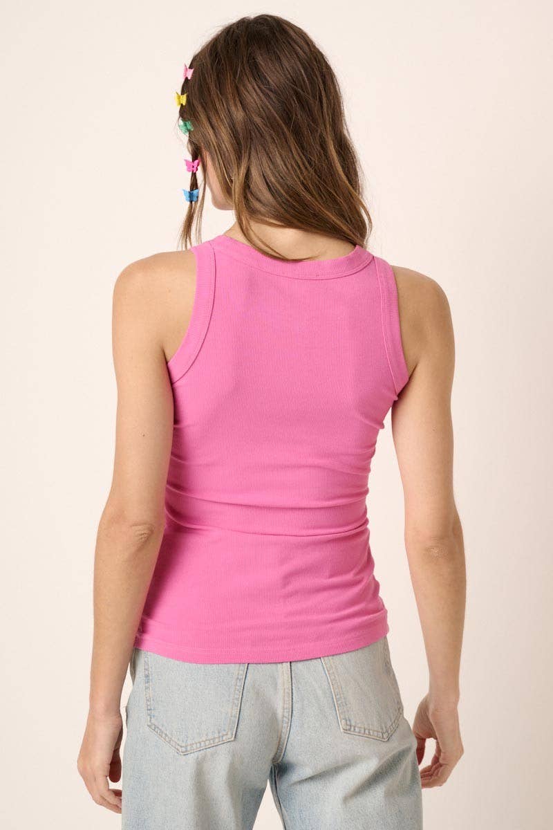 RIB KNIT ROUND NECK TANK
