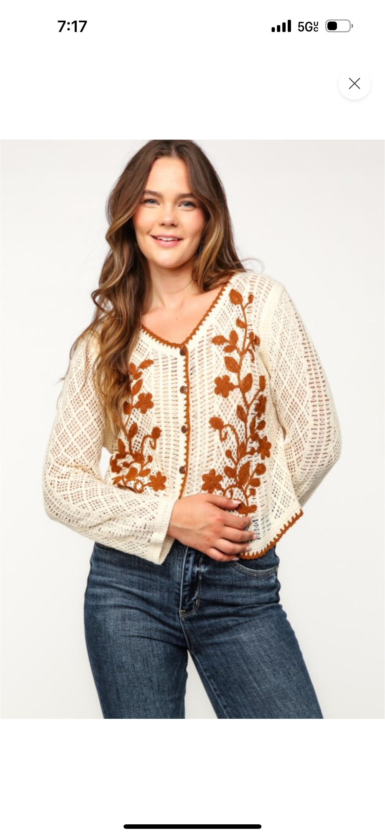 Embroidery Crochet Cardigan