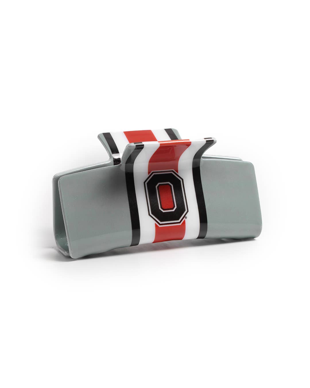 Ohio State® Eco Gray Helmet Stripe Block O - Logo Claw Clip
